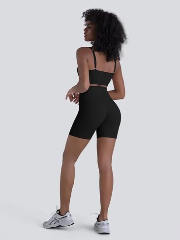Sunzel Hidden Butt Lifting Scrunch Biker Shorts for Women High Waist Crossover Yoga Gym Workout Shorts with Tummy Control in Saudi Arabia