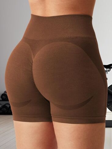 Workout Shorts Womens Gym Impact Shorts Hidden Scrunch Butt Lifting 3.6"/4.5"/6" Biker Shorts High Waist Seamless Shorts in Saudi Arabia