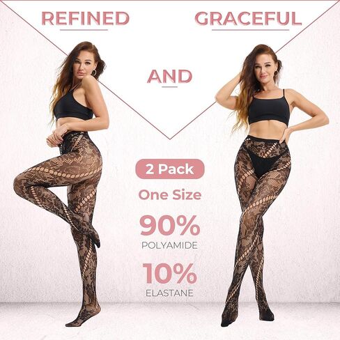 جوارب طويلة نسائية منقوشة بشبكة صيد السمك، جوارب طويلة على الطراز القوطي، عالية الخصر، جوارب طويلة سوداء اللون للنساء in Kuwait