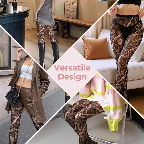 جوارب طويلة نسائية منقوشة بشبكة صيد السمك، جوارب طويلة على الطراز القوطي، عالية الخصر، جوارب طويلة سوداء اللون للنساء in Kuwait