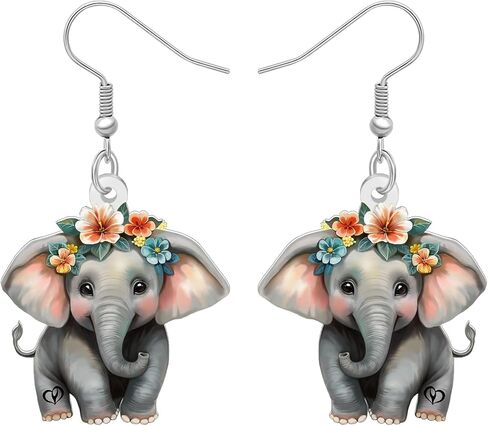 الاكريليك لطيف الفيل الأقراط استرخى المجوهرات أنيمي الجدة الهدايا للنساء الفتيات سحر الملحقات in Kuwait