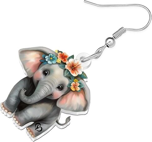 الاكريليك لطيف الفيل الأقراط استرخى المجوهرات أنيمي الجدة الهدايا للنساء الفتيات سحر الملحقات in Kuwait