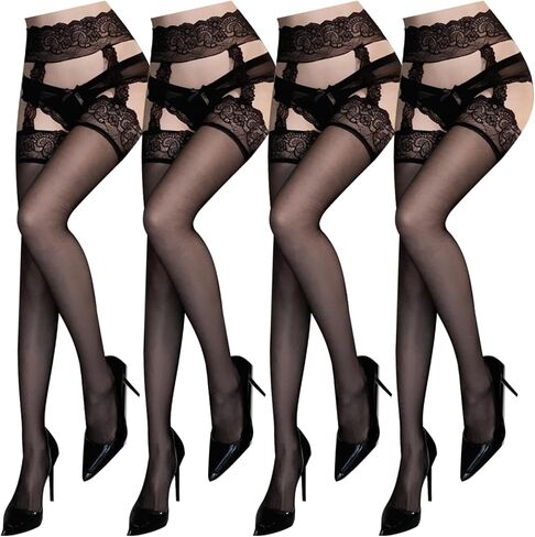 Lace Suspender Tights Garter Tights Thigh High Stockings with Garter Suspender Stockings for Women in Saudi Arabia