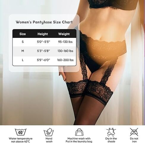 Lace Suspender Tights Garter Tights Thigh High Stockings with Garter Suspender Stockings for Women in Saudi Arabia