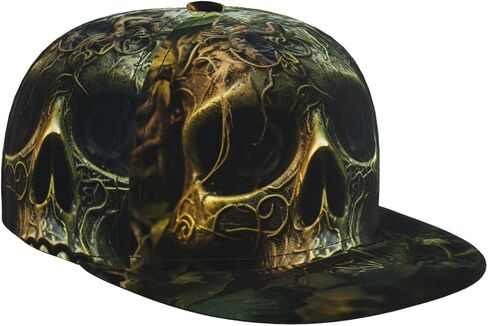 Baseball Cap Adjustable Snapback Fashion Dad Hats Trucker Hat, Green Cool Skull in Saudi Arabia