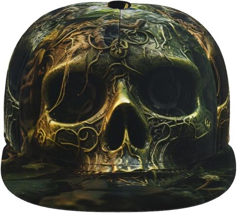 Baseball Cap Adjustable Snapback Fashion Dad Hats Trucker Hat, Green Cool Skull in Saudi Arabia