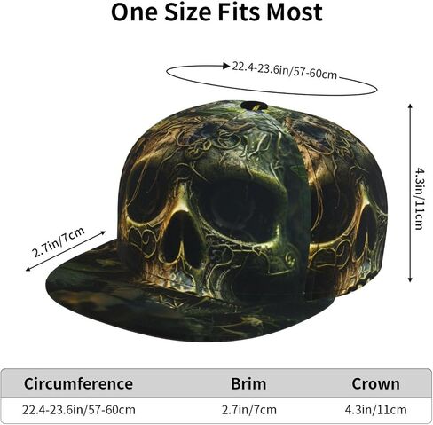 Baseball Cap Adjustable Snapback Fashion Dad Hats Trucker Hat, Green Cool Skull in Saudi Arabia