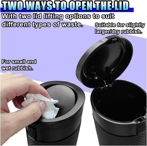 Car Trash Can Bin with Lid, Leakproof Automotive Side Door Garbage Can, Mini Vehicle Cup Holder Trash Bin, Portable Auto Organizers & Storage Accessories for Car, Home, Office (2PCS/Black) in Saudi Arabia