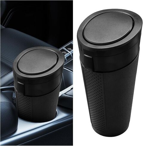 Car Trash Can Bin with Lid, Leakproof Automotive Side Door Garbage Can, Mini Vehicle Cup Holder Trash Bin, Portable Auto Organizers & Storage Accessories for Car, Home, Office (2PCS/Black) in Saudi Arabia