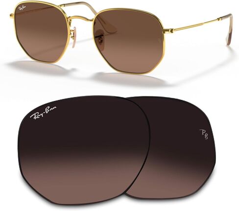 Ray-Ban Original HEXAGONAL RB3548N 51M Light Blue Flash Replacement Lenses For Men For Women + BUNDLE with Designer iWear Eyewear Kit in Saudi Arabia