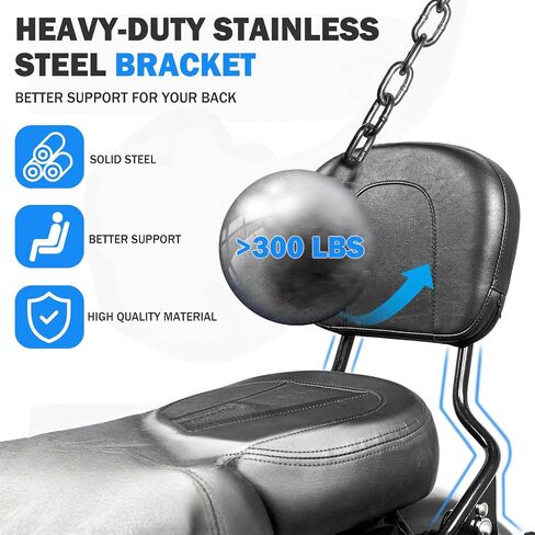 Detachable Passenger Backrest Compatible with 2009-2024 Harley Davidson Touring Street Glide Road King Electra Glide Ultra Limited, Chrome Quick Release Sissy Bar with PU Leather Pad in Saudi Arabia