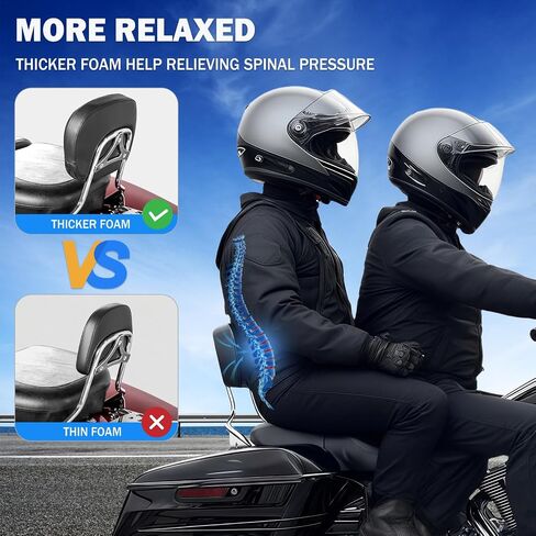 Detachable Passenger Backrest Compatible with 2009-2024 Harley Davidson Touring Street Glide Road King Electra Glide Ultra Limited, Chrome Quick Release Sissy Bar with PU Leather Pad in Saudi Arabia