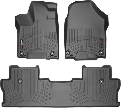 بطانات أرضية مخصصة من WeatherTech لسيارة Honda Ridgeline - الصف الأول والثاني (44971-1-2)، أسود in Kuwait
