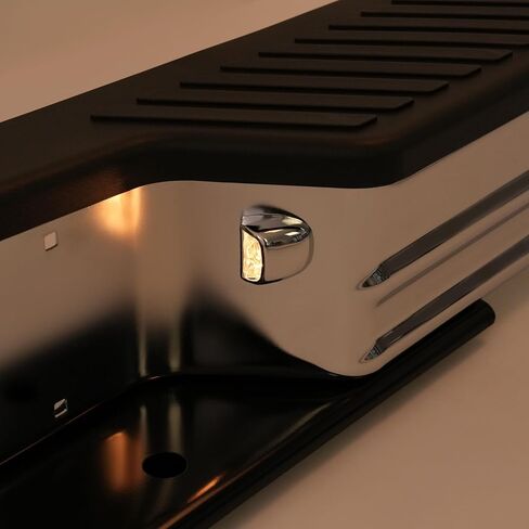 HECASA Universal Rear Step Bumper Compatible with 1967-1998 Chevy Chevrolet GMC C/K Fleetside Dodge Fleetside Ram charger Ford Bronco F250 F350HD SuperDuty F-Series Styleside with Lights Silvery+Black in Saudi Arabia