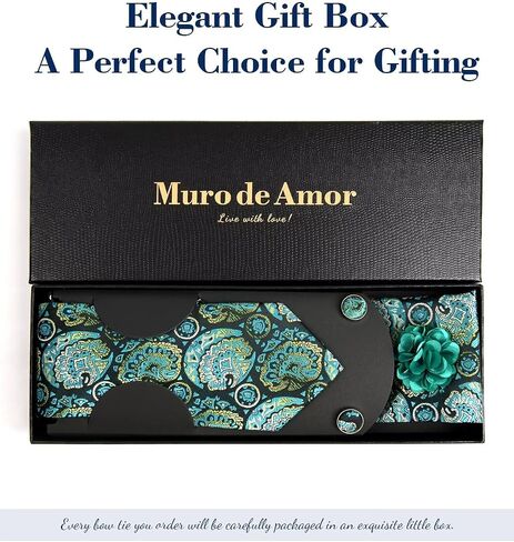 3.15"（8cm） Mens Paisley Tie and Lapel Pin Necktie Hankerchief Cufflinks Set for Men with Gift Box 6 PCS in Saudi Arabia
