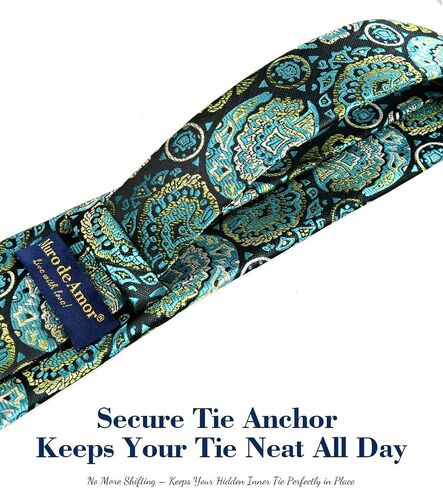 3.15"（8cm） Mens Paisley Tie and Lapel Pin Necktie Hankerchief Cufflinks Set for Men with Gift Box 6 PCS in Saudi Arabia
