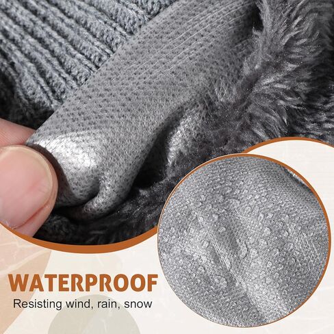 Geyoga 3 Pack Waterproof Beanie Women Men Winter Warm Beanie Fleece Lined Knit Hat Windproof Hat for All Weather Warm in Saudi Arabia