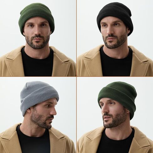 Geyoga 3 Pack Waterproof Beanie Women Men Winter Warm Beanie Fleece Lined Knit Hat Windproof Hat for All Weather Warm in Saudi Arabia