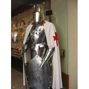 Medieval Knight Suit of Templar Armor W/Cloak Shield Stand & Base Toledo Replica in Saudi Arabia