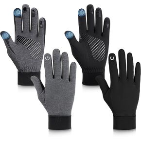 2 Pairs Winter Gloves Touchscreen Waterproof Thermal Warm Cold Weather Running Driving Hiking for Men Women in Kuwait