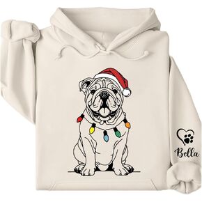 NAZENTI Custom Dog Mom Christmas Sweatshirt and Hoodie, Personalized Dog Mom Hoodies Sweatshirts For Women, Pet Gifts in Saudi Arabia