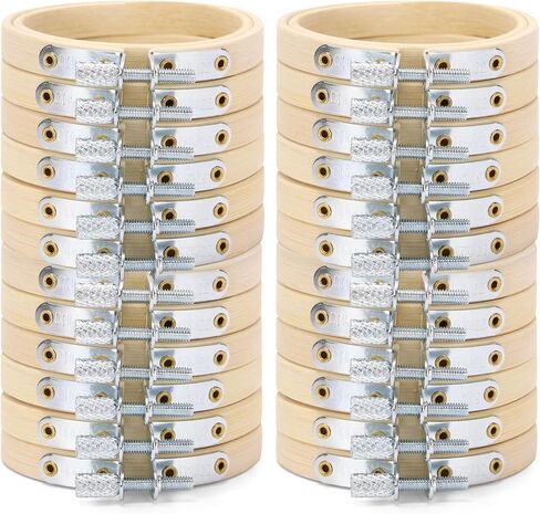 Caydo 24 Pieces 3 Inch Embroidery Hoops, Bamboo Cross Stitch Hoops Ring Bulk Wholesale for Embroidery and Cross Stitch in Saudi Arabia