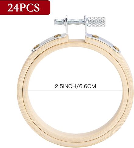 Caydo 24 Pieces 3 Inch Embroidery Hoops, Bamboo Cross Stitch Hoops Ring Bulk Wholesale for Embroidery and Cross Stitch in Saudi Arabia