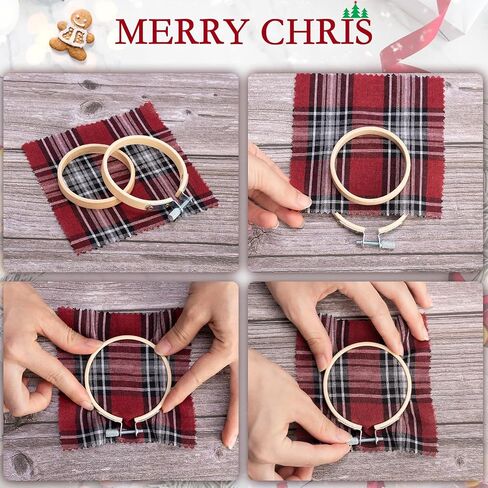 Caydo 24 Pieces 3 Inch Embroidery Hoops, Bamboo Cross Stitch Hoops Ring Bulk Wholesale for Embroidery and Cross Stitch in Saudi Arabia