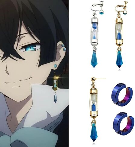 أقراط Anime Vanitas دراسة حالة Vanitas No Karte Props الساعة الرملية أقراط الأذن الكفة تأثيري مجوهرات الأذن ترصيع الهدايا، كما في الصورة، KIOLOEAW-T03-US-TP1744 in Saudi Arabia