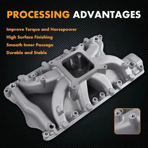 54033 Intake Manifold Aluminum Single Plane Compatible with Ford 351W SBF Small Block Windsor 5.8L V8 Engine PC4033 DM-3316 RPM 3,500-7,500 in Saudi Arabia