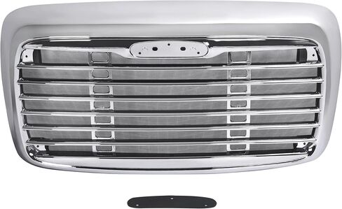 مصبغة متوافقة مع 2000-2008 Freightliner Columbia W/Bug Screen فضي أسود مصد أمامي شواية كروم + استبدال الرحلان الكهربائي لـ A1715251002 A1715251003 2425202 in Kuwait