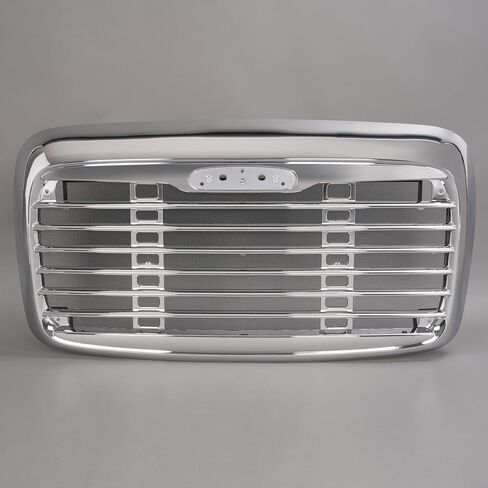 مصبغة متوافقة مع 2000-2008 Freightliner Columbia W/Bug Screen فضي أسود مصد أمامي شواية كروم + استبدال الرحلان الكهربائي لـ A1715251002 A1715251003 2425202 in Kuwait