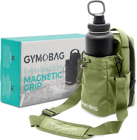 Magnetic Gym Bag Women-Magnetic Water Bottle Holder for Gym-Magnet Bag- Small Waterproof Crossbody Sling for Men&Women with AirTag Pocket-Strong Magnets-Bottle&Phone Holder-Ideal for Travel in Saudi Arabia
