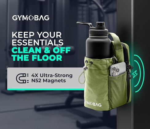 Magnetic Gym Bag Women-Magnetic Water Bottle Holder for Gym-Magnet Bag- Small Waterproof Crossbody Sling for Men&Women with AirTag Pocket-Strong Magnets-Bottle&Phone Holder-Ideal for Travel in Saudi Arabia