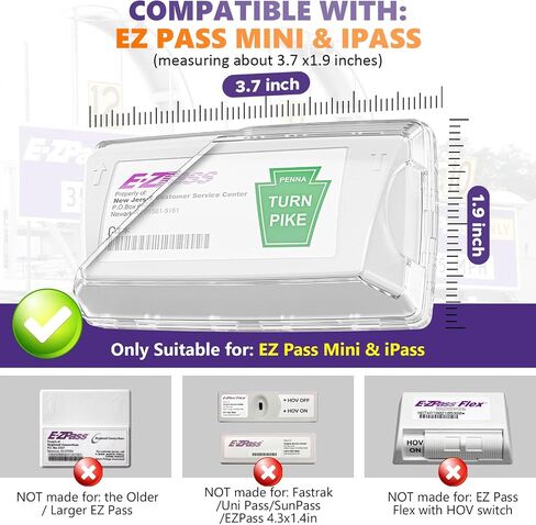 حامل EZ Pass مع أكواب شفط قوية جدًا للزجاج الأمامي، وحامل جهاز إرسال واستقبال لـ EZ Pass Mini/iPass in Saudi Arabia