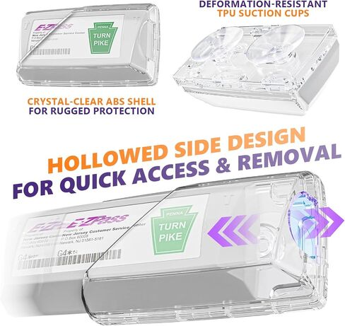 حامل EZ Pass مع أكواب شفط قوية جدًا للزجاج الأمامي، وحامل جهاز إرسال واستقبال لـ EZ Pass Mini/iPass in Saudi Arabia