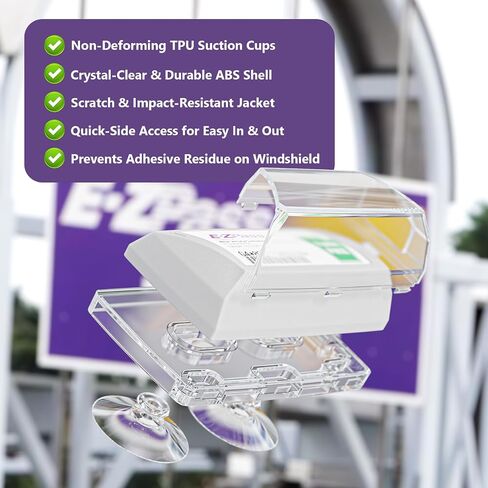 حامل EZ Pass مع أكواب شفط قوية جدًا للزجاج الأمامي، وحامل جهاز إرسال واستقبال لـ EZ Pass Mini/iPass in Saudi Arabia