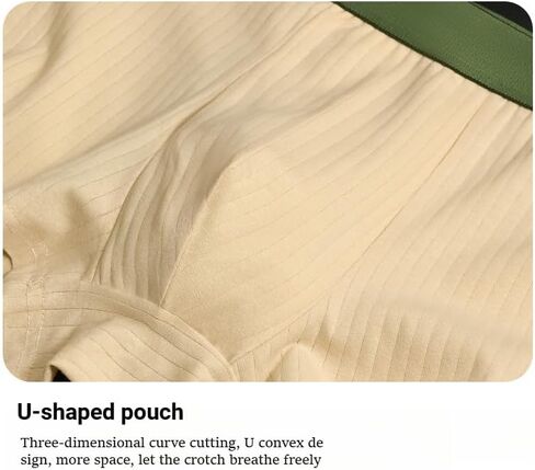 6-Pack Men's Boxer Briefs, Striped Shorts Underwear Mid Waist Stretch Trunk Comfort Breathable Briefs in Saudi Arabia
