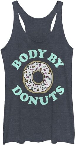 Fifth Sun womens Chin Up By Donuts Women's Fast Fashion Racerback Tank Top Shirt, Navy Blue Heather, XX-Large US in Saudi Arabia