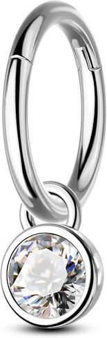 COCHARM 16G Clicker Rook أقراط متدلية هوب هيليكس أقراط للنساء 6 مم 8 مم الجراحية الصلب روك هيليكس ثقب المجوهرات المتدلية الفص القرط in Saudi Arabia