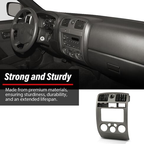 DOTCOM Radio Dash Bezel Trim Panel, Compatible with Chevy Colorado GMC Canyon 2004-2012 Black in Saudi Arabia