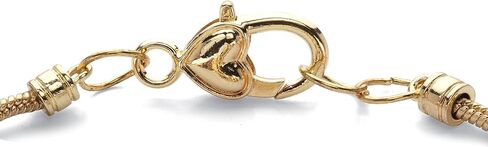 PalmBeach Goldtone Antiqued Crystal Charm Birthstone Bracelet (13mm), 8 inch Adjustable Month 2 in Saudi Arabia