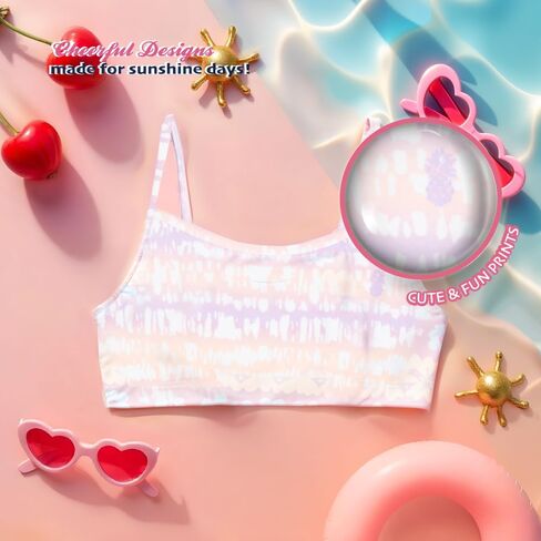 Tommy Bahama Girls Bralette 3-Pack - Soft, Breathable Cotton, Tag-Free Comfort, Training Sports Bra Set for Kids and Teens in Saudi Arabia