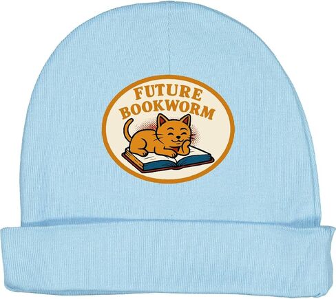 inktastic Future Bookworm Reading Cat Baby Beanie Hat in Saudi Arabia