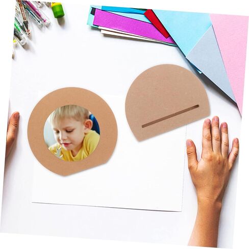 LIFKOME 2pcs Round Wooden Table Mirror Unpainted Blank Mirror for DIY Craft Clay Snowflake Boys and Girls in Saudi Arabia
