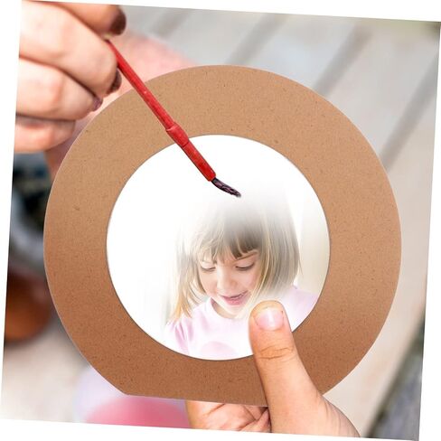 LIFKOME 2pcs Round Wooden Table Mirror Unpainted Blank Mirror for DIY Craft Clay Snowflake Boys and Girls in Saudi Arabia