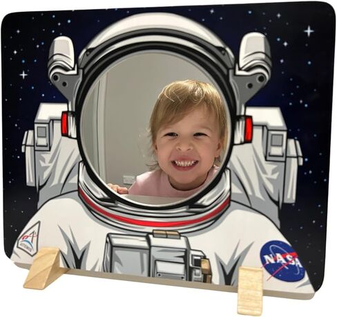 NASA Themed Astronaut Mirror for Kids – Space Toy & Room Decor with Shatterproof Mirror. STEM Play for Ages 1, 2, 3, 4, 5, 6, 7, 8, 9, 10. NASA & Artemis Logos. Imaginative Fun for Children. in Saudi Arabia