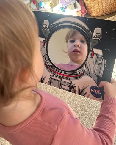 NASA Themed Astronaut Mirror for Kids – Space Toy & Room Decor with Shatterproof Mirror. STEM Play for Ages 1, 2, 3, 4, 5, 6, 7, 8, 9, 10. NASA & Artemis Logos. Imaginative Fun for Children. in Saudi Arabia