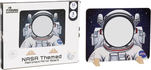 NASA Themed Astronaut Mirror for Kids – Space Toy & Room Decor with Shatterproof Mirror. STEM Play for Ages 1, 2, 3, 4, 5, 6, 7, 8, 9, 10. NASA & Artemis Logos. Imaginative Fun for Children. in Saudi Arabia