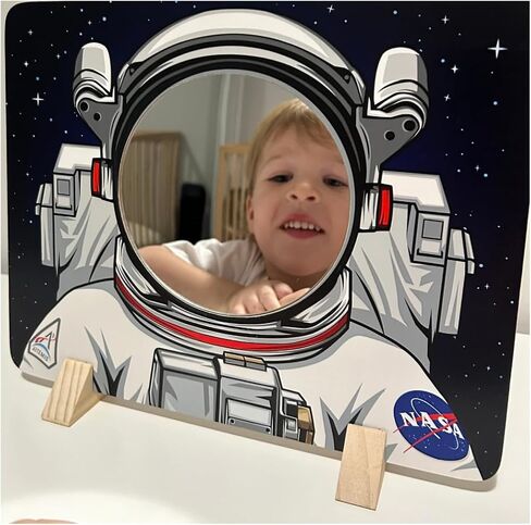 NASA Themed Astronaut Mirror for Kids – Space Toy & Room Decor with Shatterproof Mirror. STEM Play for Ages 1, 2, 3, 4, 5, 6, 7, 8, 9, 10. NASA & Artemis Logos. Imaginative Fun for Children. in Saudi Arabia
